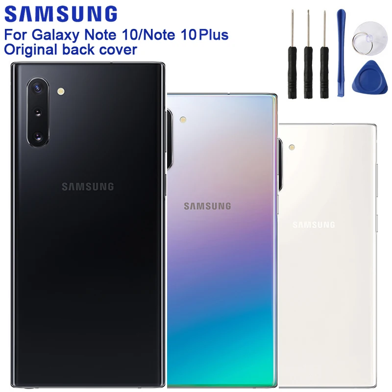 Оригинальный стеклянный корпус Samsung задняя крышка чехлы для SAMSUNG Galaxy Note 10 X Note10 Plus +