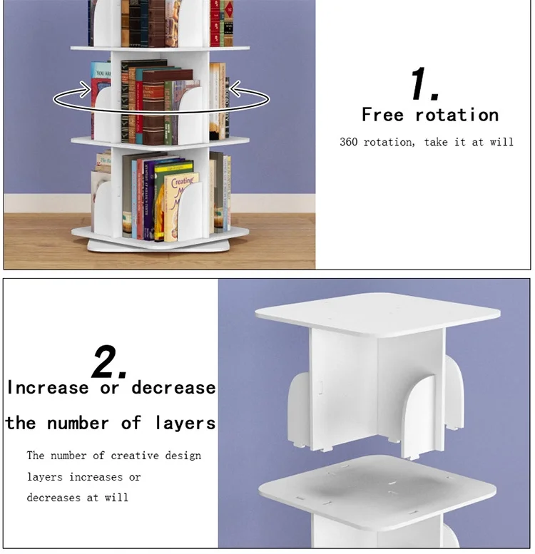

Rotatable two-layer large-capacity environmentally friendly formaldehyde-free environmentally friendly circular Bookshelf