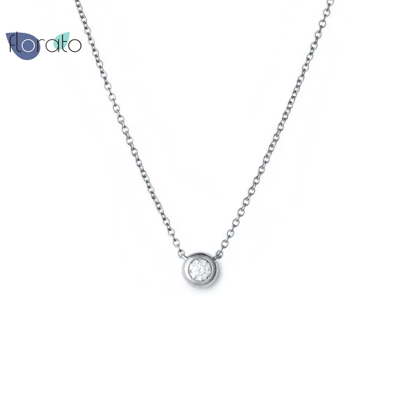 

925 Sterling Silver Charm Jewelry Diamond Pendant Necklaces For lovers' Girls Woman Engagement Clavicle Colgante Collares Q45