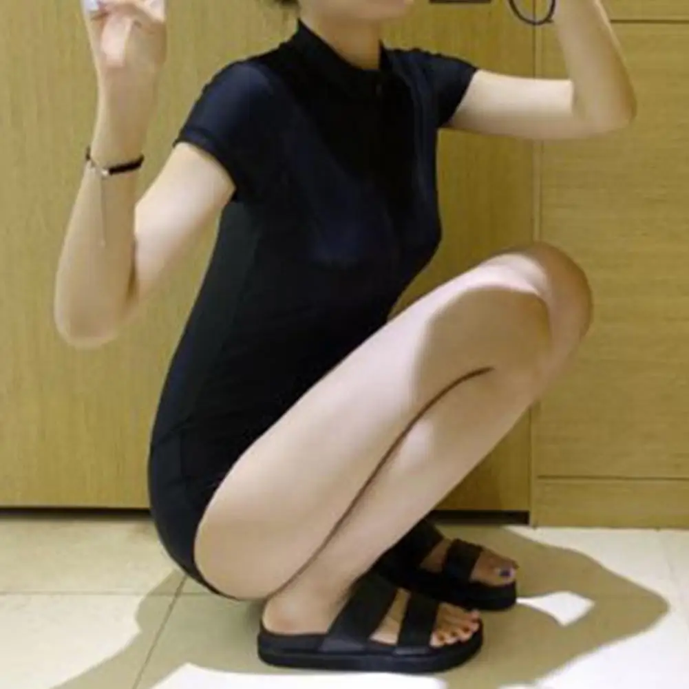 Новинка женский слитный купальник SANWOOD треугольный с коротким рукавом