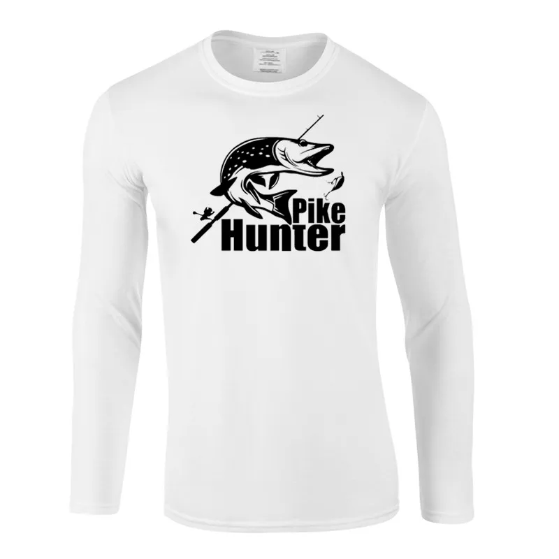 

Hunter Pike Pesca Men Cotton High Quality O-neck T Shirt Tees Tops Man Fashion Casual long T-shirts