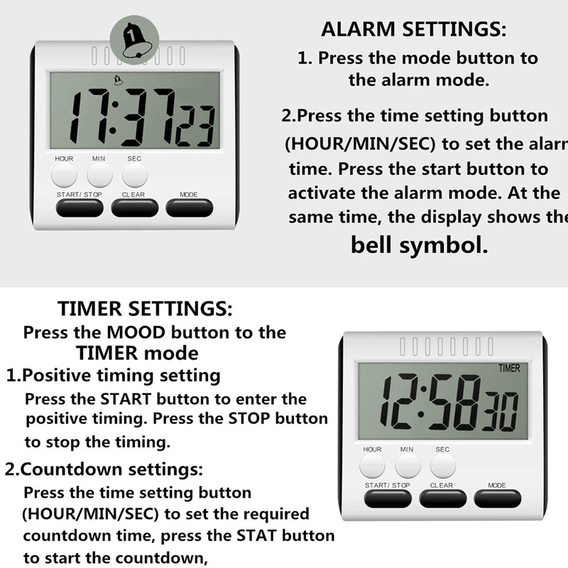 

3 Pcs Hour Minute Second Count Up Countdown Digital Kitchen Timer & 1 Pcs Olive Oil Dispenser Bottle Stainless Steel