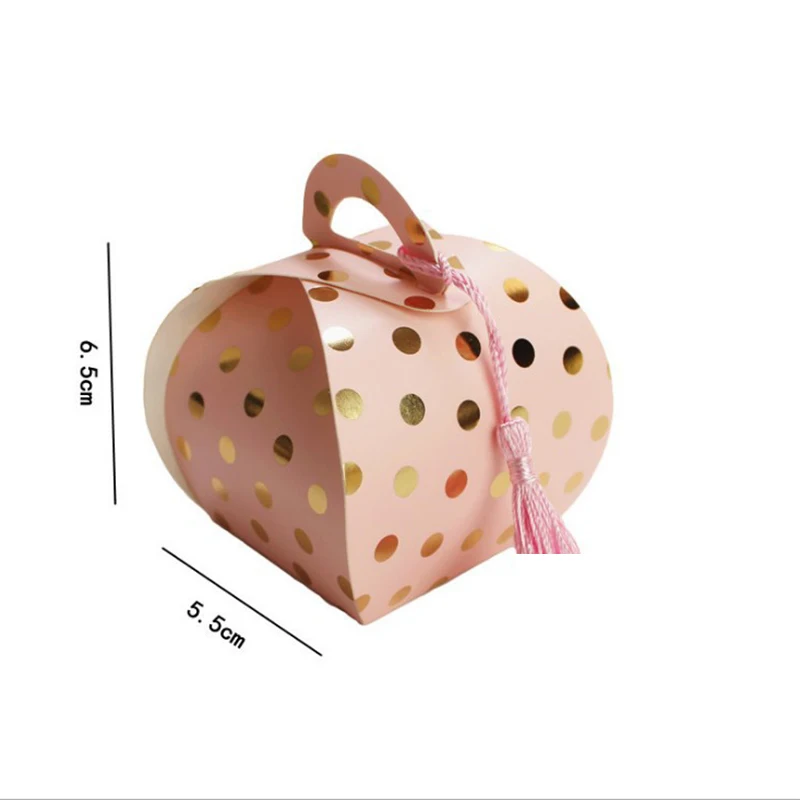 100 шт. милые коробки для конфет в горошек бронзированные коробка шоколада