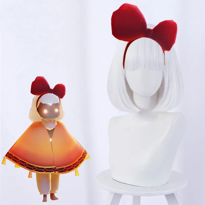 

Парик из аниме «небессветильник светлый столбик» светильник для косплея, кавайные короткие волосы для Хэллоуина, аксессуары для волос, для ...