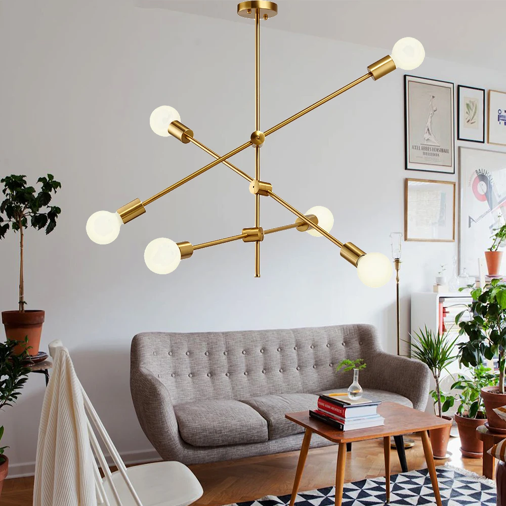 Luces colgantes nórdicas modernas lámpara colgante E27 lámpara colgante de oro negro techo decoración de arte Bar cocina comedor/sala de estar