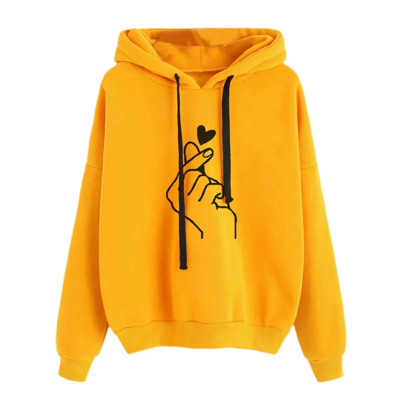 

Plus Size Women Sweatshirt Hoody Ladies Hooded Love Printed Casual Pullovers Girls Long Sleeve Spring Autumn Winter Sweatshirts