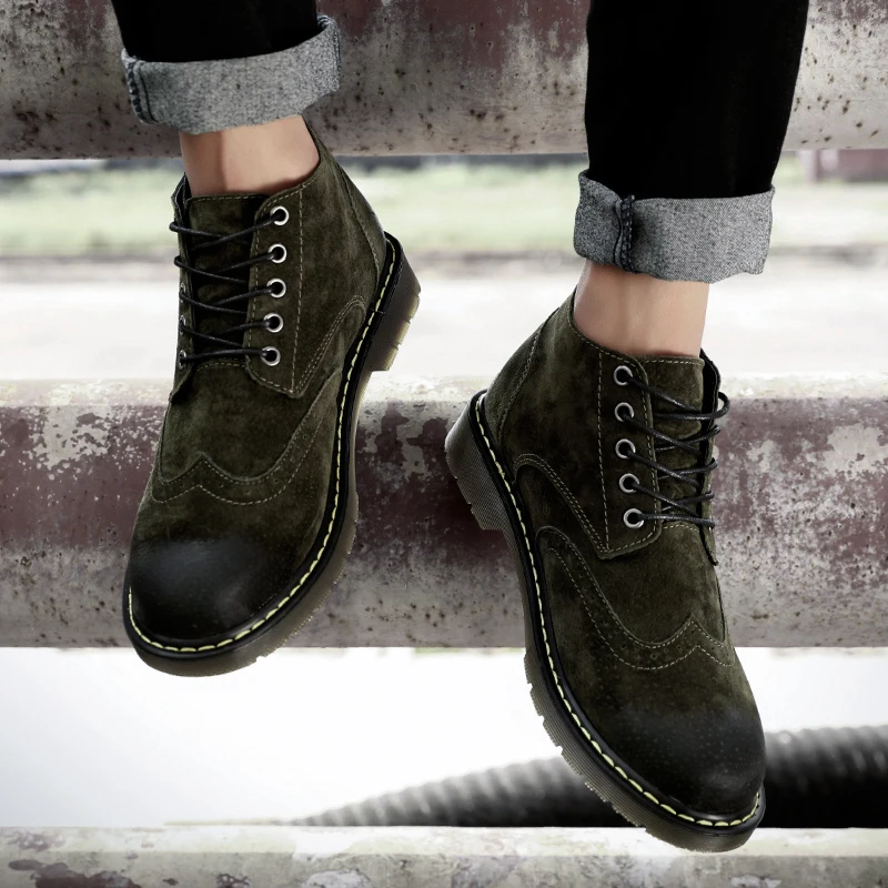 Новинка повседневные мужские кожаные ботинки модные зимние Брендовые ботильоны