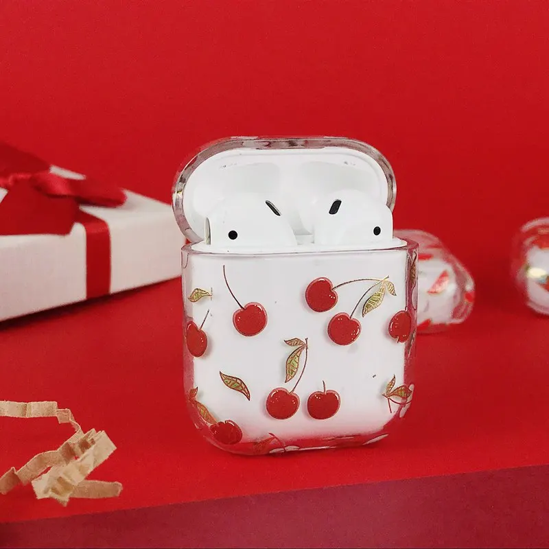 Гальванический цветок Клубничная дыня, Вишня чехол для Airpods тонкий жесткий прозрачный чехол для Airpods 2 аксессуары