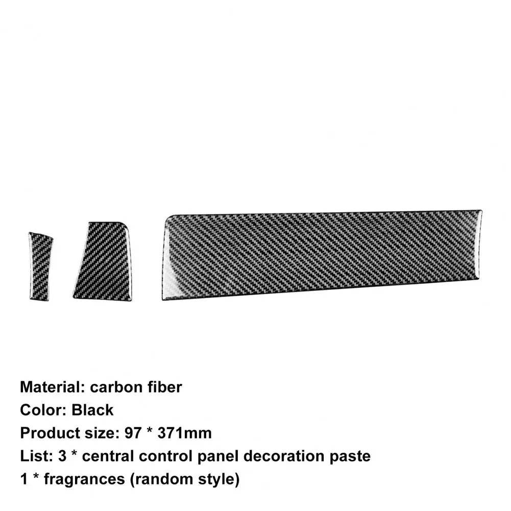 

3Pcs Trim Sticker Durable Self-adhesive Carbon Fiber Central Console Instrument Strip Trim for Porsche Macan 2014-2021 Left Driv