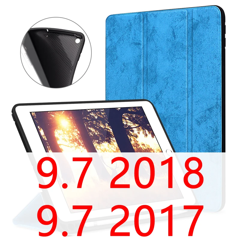 Blue 9.7 Чехол для iPad Pro 11 с держателем-карандашом для iPad 9,7 чехол мягкий силиконовый задний умный чехол для iPad 9,7 Funda Coque - Цвет: Blue 9.7