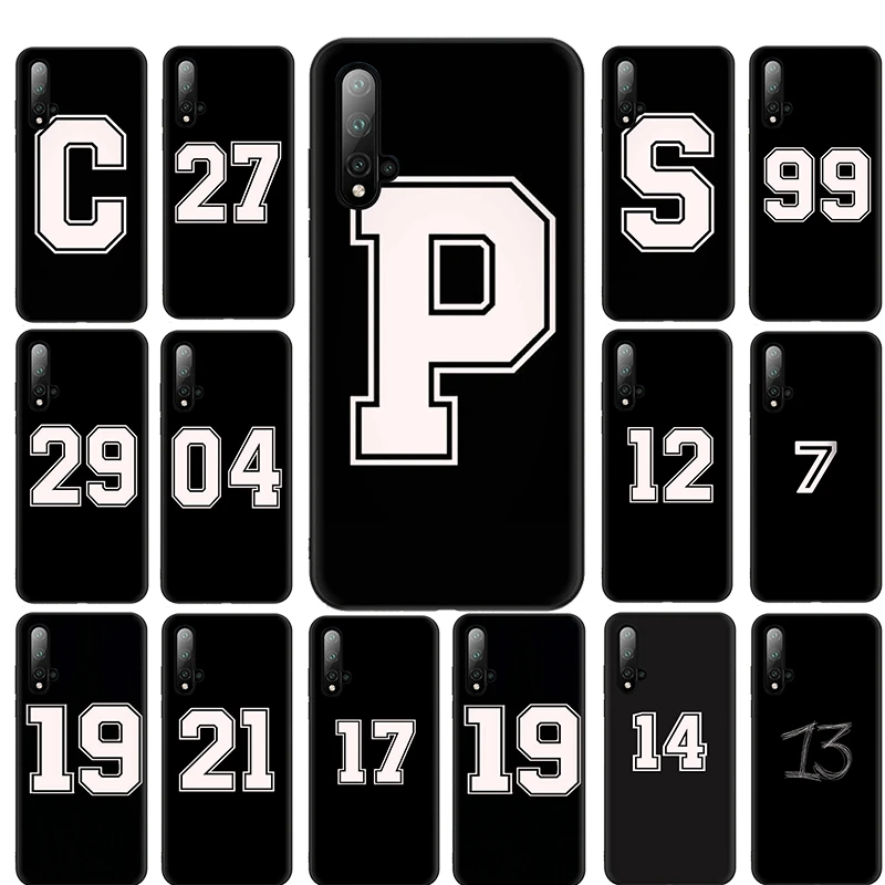 Черный буквенно цифровой мобильный телефон чехол Чехол из ТПУ для Huawei Nova 2i 2 Lite 3 3i