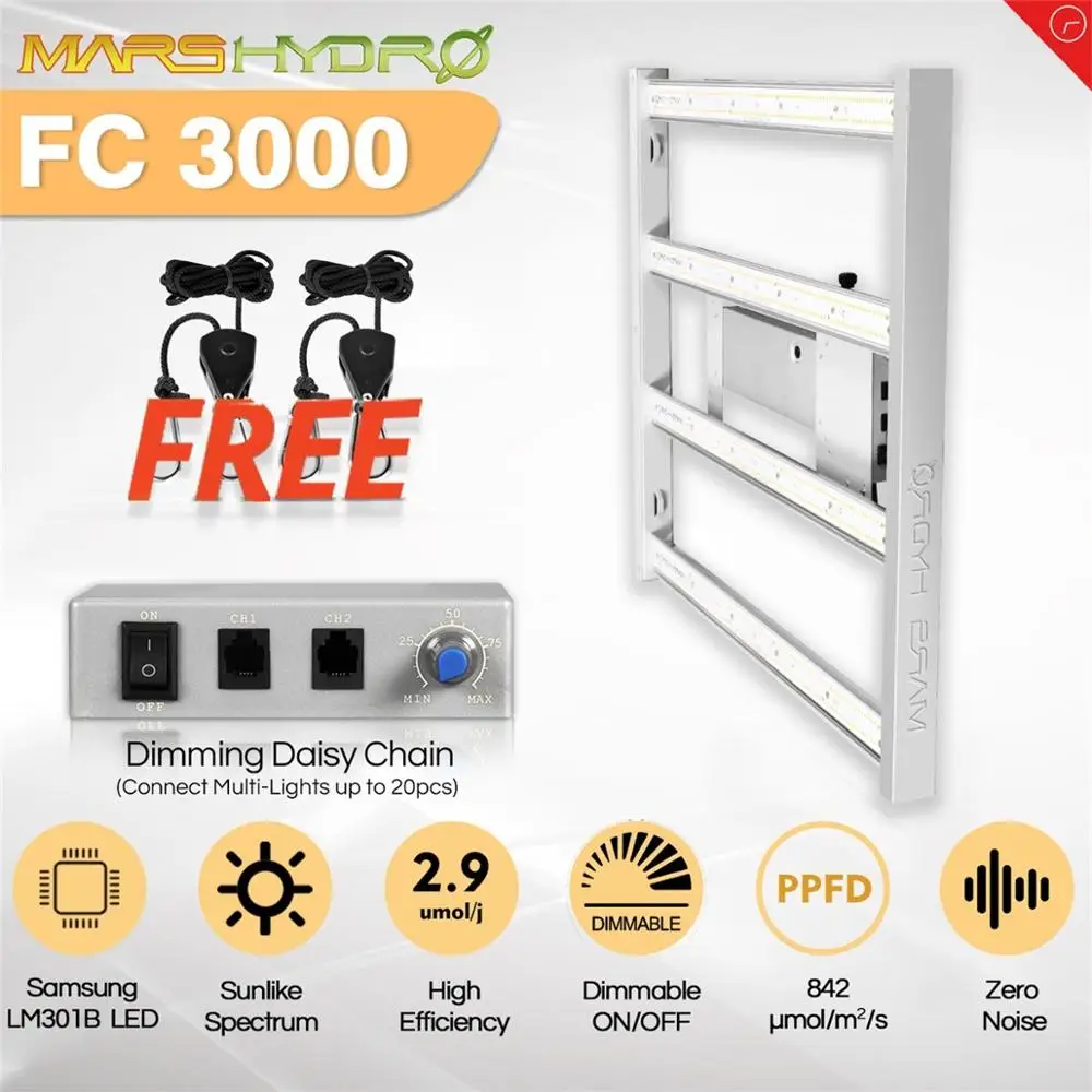 Светодиодная лампа для выращивания растений Mars Hydro FC 3000 Вт 4800 6500 Samsung LM301B Osram диоды