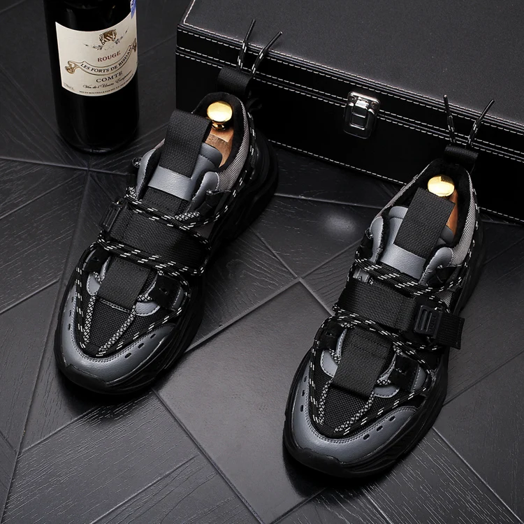 Мужская повседневная обувь на платформе модная теплая плюшевая высокого