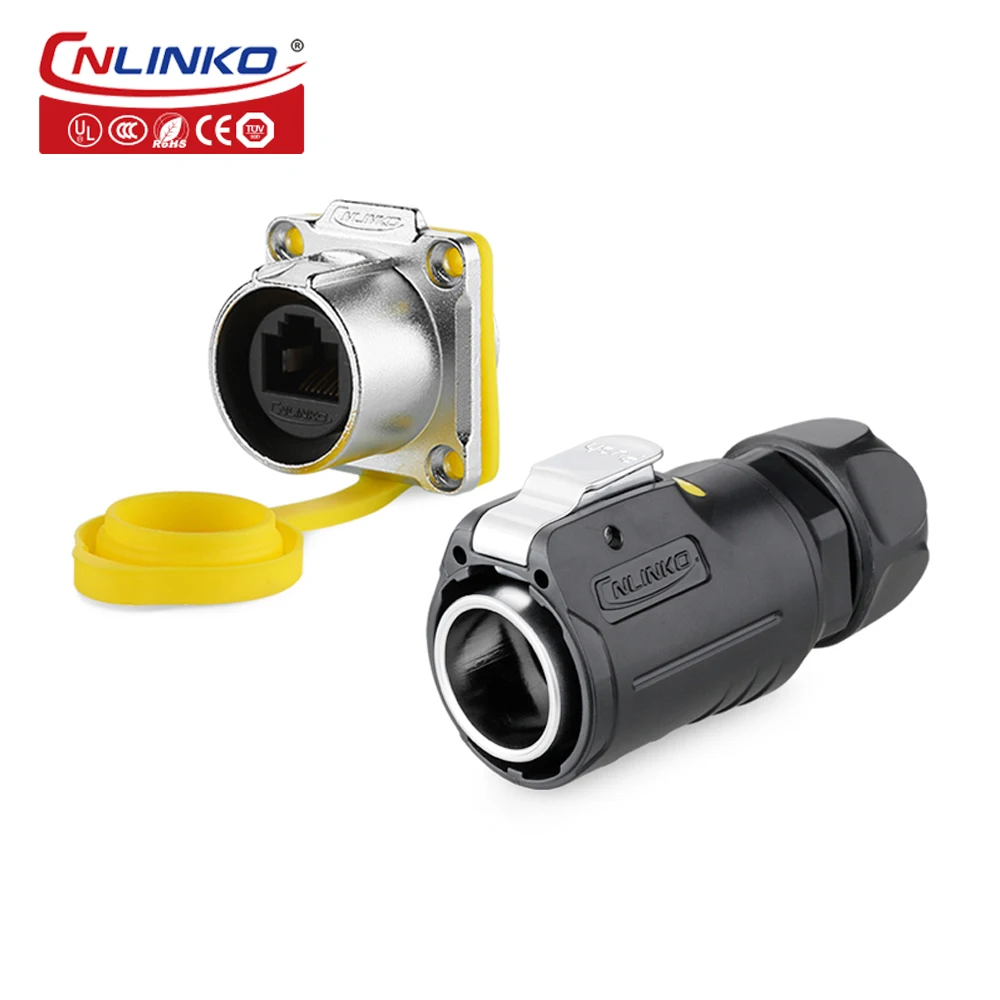 CNLINKO M24 PBT пластиковый корпус водонепроницаемый IP67 RJ45 разъем Ethernet панель