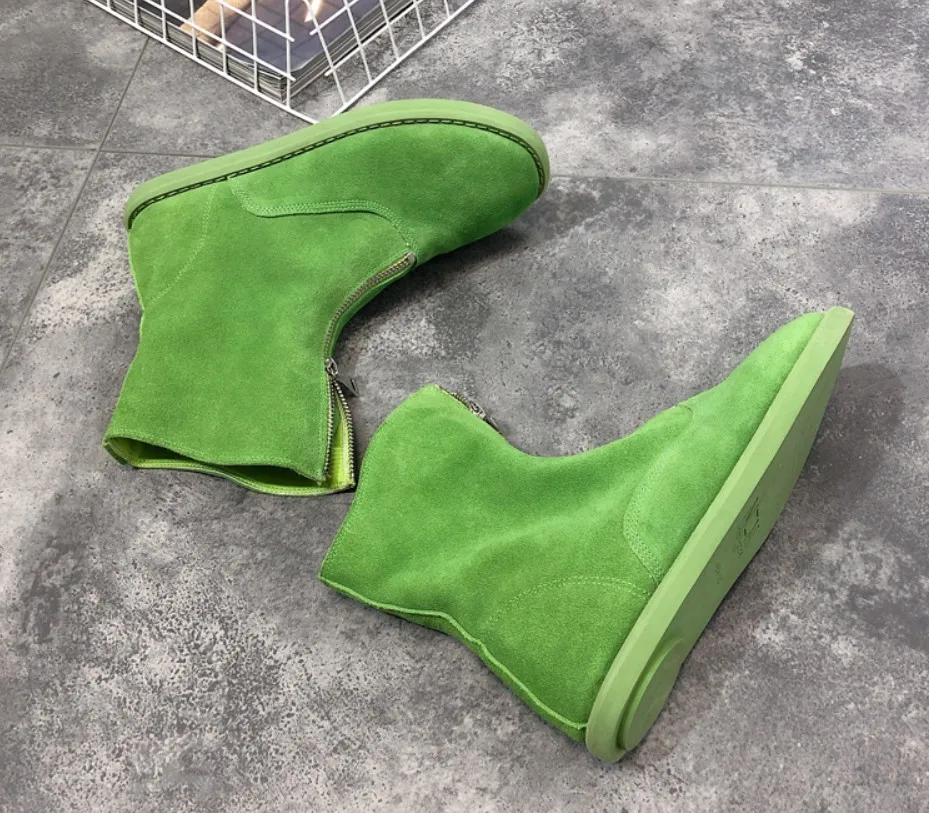 Maggie's Walker/женские модные зимние сапоги до середины икры из натуральной кожи женские сапоги ярких цветов на молнии спереди Размеры 35-39