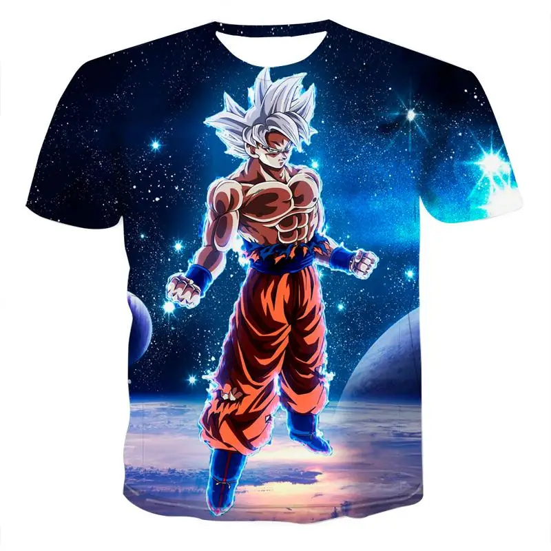 Мужская футболка с 3D принтом Dragon Ball уличная в виде аниме размера плюс лето