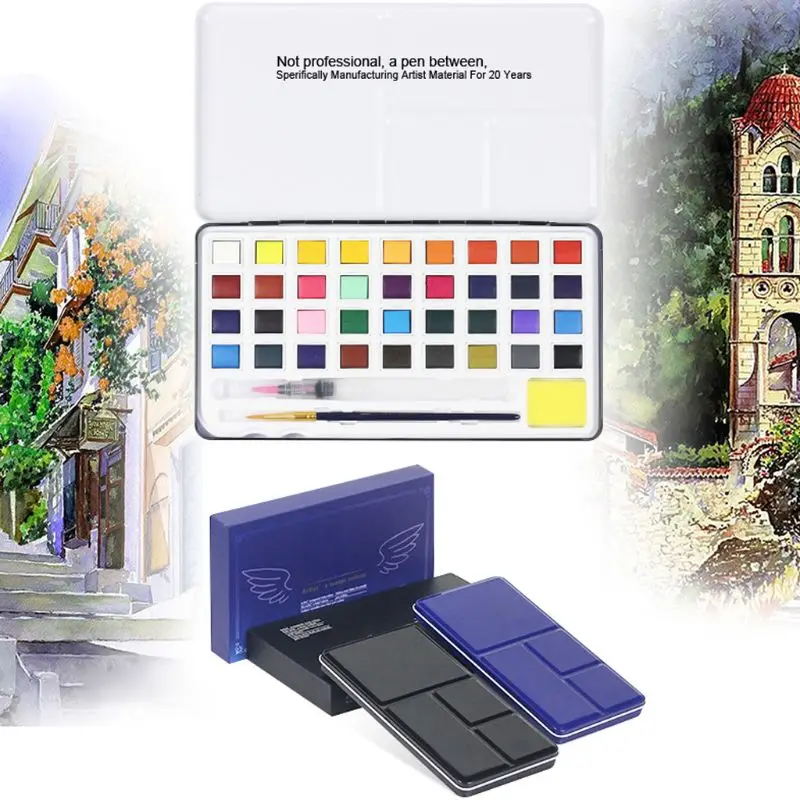 36 цветов складной портативный твердый пигмент Акварельная краска необходимый