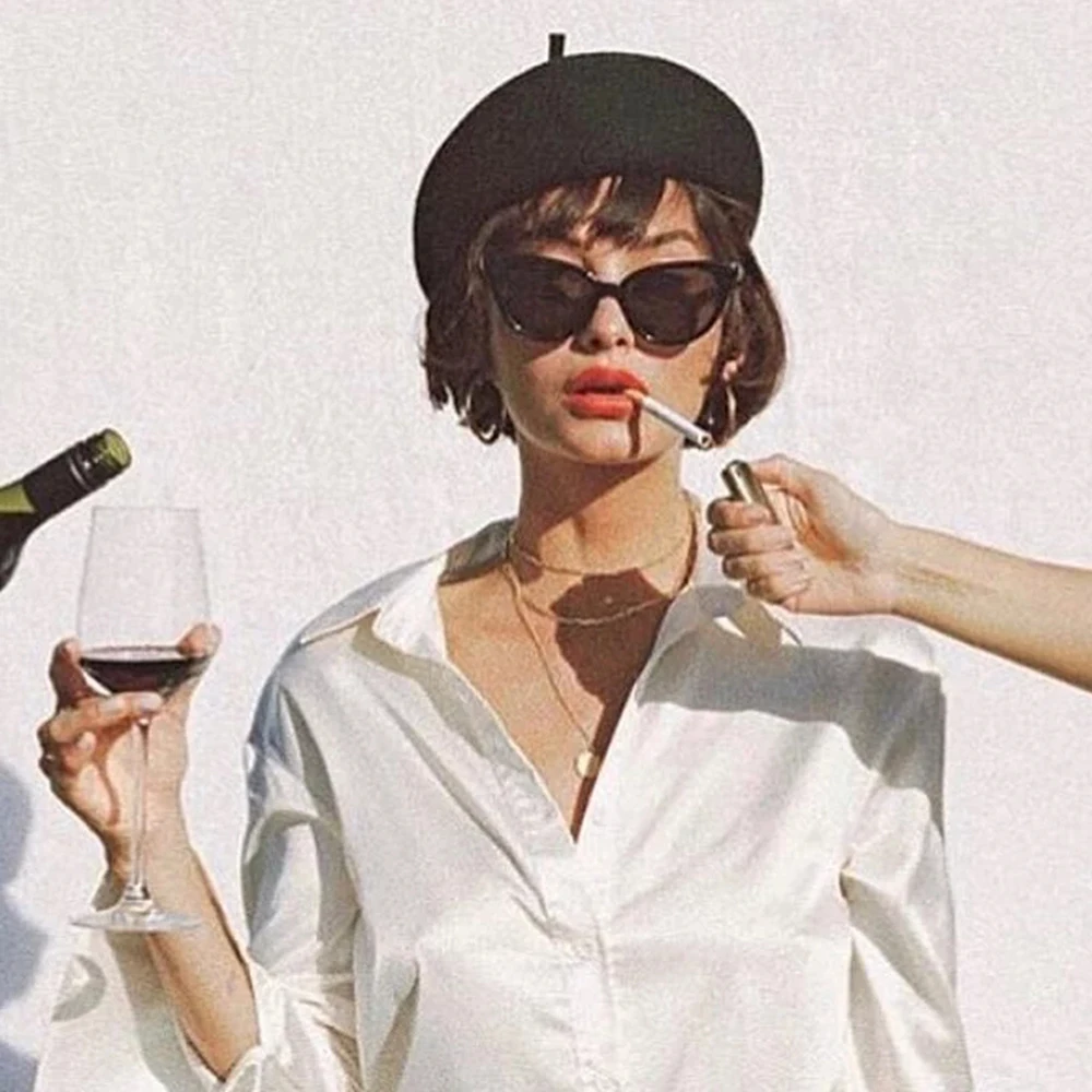 Берет женский винтажный из 100% шерсти шапка художника для прогулок однотонные