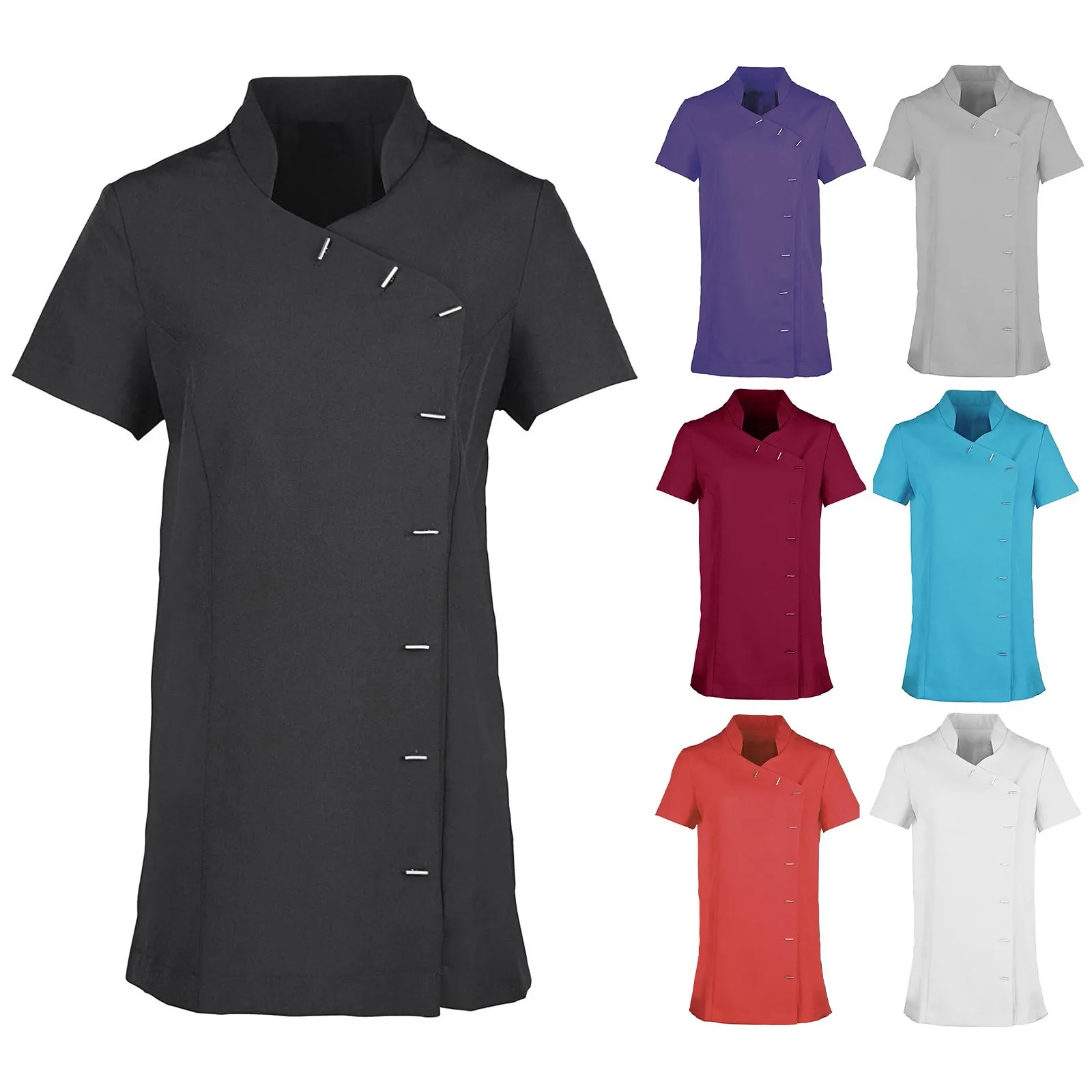 

Nursing Suit Tops Loose Summer Short Sleeve V-neck T-shirts Nursing Workwear for Women Size S-2XL Enfermagem odziez medyczna