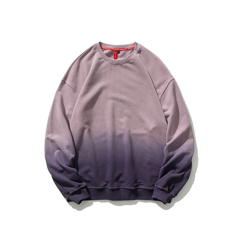 

Autumn 2021 new gradient color pullover sweater couple trendy brand hip-hop jacket male national trend BF wind