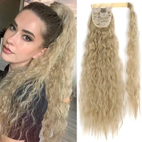 xinran synthetic long extension hair corn wrap around ponytail clip in natural hairpiece headwear hair clips 2020