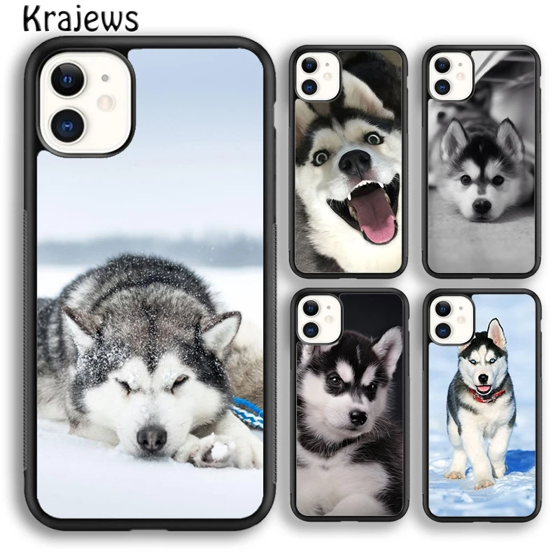 Мягкий чехол для телефона с изображением щенка Хаски iPhone 15 SE2020 14 6 7 8 plus XS XR 11 12 mini 13