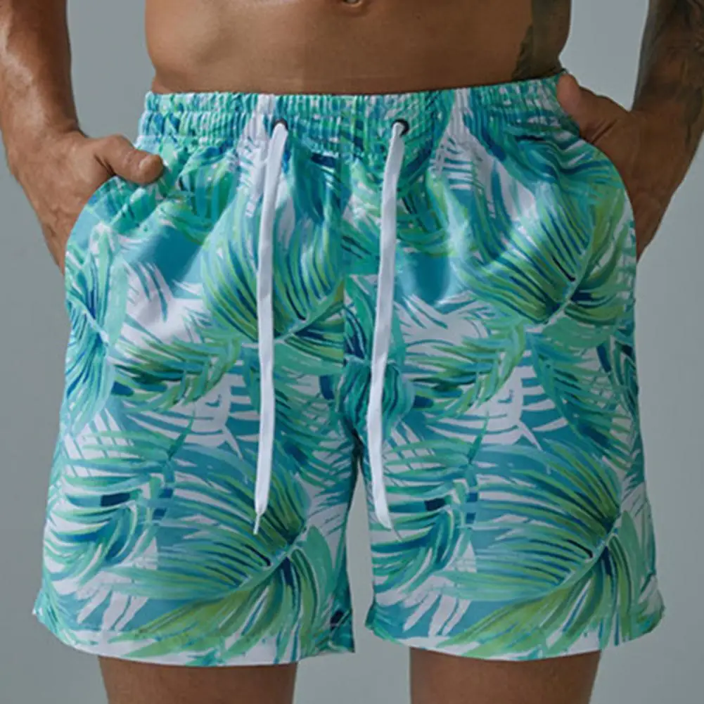

Летние мужские пляжные шорты с эластичной талией, дышащие, из полиэстера, свободные пляжные шорты для плавания, мужские шорты для купания