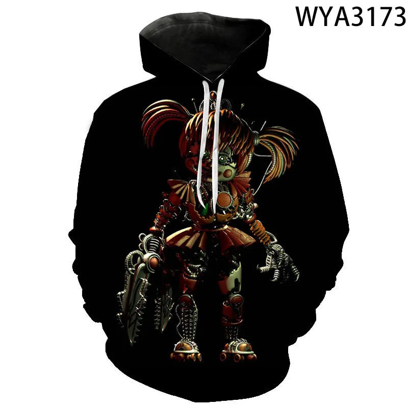 

New 3D Digital Printing Individualized and Popular Men and Women Long Sleeve Pullover Hoodie Teddy Bear FNaF Sweatshirts