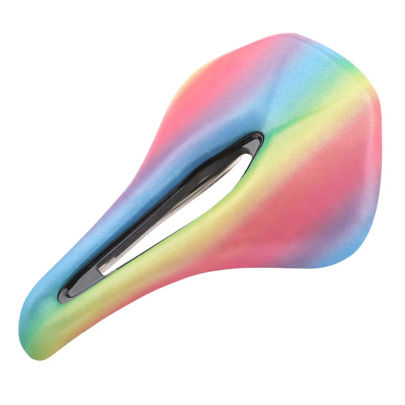 

Ultralight Colorful MTB Road Bike Saddle Bicycle racing seat Saddles Men cycling Seat Mat Rainbow Bike Saddle Cushion
