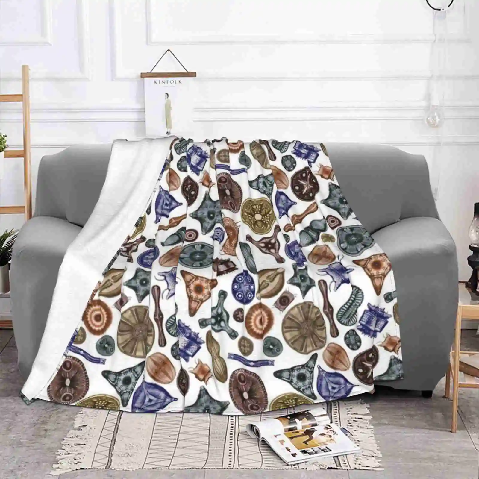 Мягкое одеяло с принтом осенние цвета низкая цена | Дом и сад