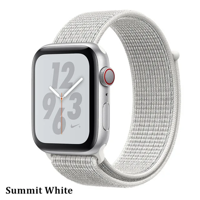 Последняя нейлоновый ремешок für apple watch группа 4 44 мм/40 мм, correa apple watch 3 42 мм/38 мм iwatch серии 4/3/2 bunte stecker чехол для телефона на руку - Цвет ремешка: Summit white