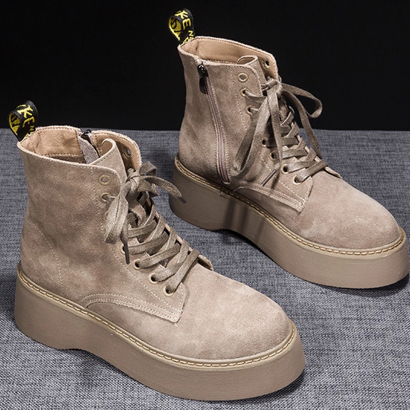 Женские ботильоны на платформе ковбойские ботинки массивной фирменный дизайн