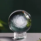 Кристальные внутренние Резные Цветочные Розы лазерный молочный путь шар солнечной системы маленький подарок