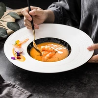 nordic ceramic straw hat western plate hotel restaurant 11 4 inch kitchen tableware french pasta soup noodle dessert deep dish