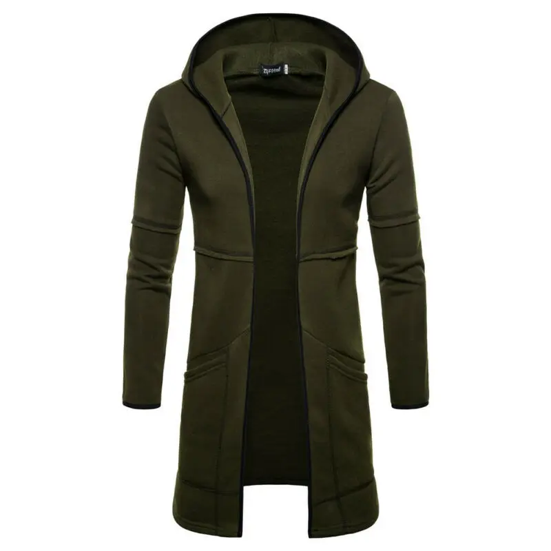 

Mens Winter Warm Long Sleeve Hoodie Cardigan Coat Jackets Casual Overcoat Top US