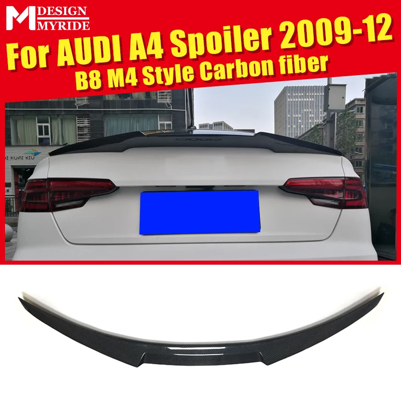 Для 2009 12 Audi A4 B8 A4a A4Q задний багажник спойлер крыло M4 внешний вид действительно