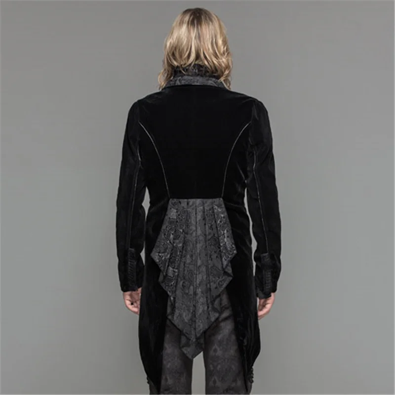 Дьявольская мода Мужская Готическая нобилиарная куртка Официальный вечерний