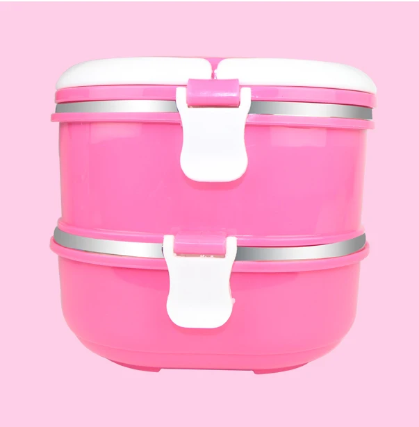 2 layer pink TenBroman Ланч-бокс из нержавеющей стали для детей, Детский Школьный Ланч-бокс, контейнеры для еды, ланчбокс для детей, милый для детей - Цвет: 2 layer pink