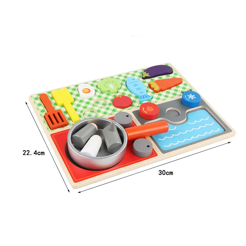 

Children's wooden simulation kitchen play house ice cream fruit shop barbecue set cognitive cut cash register educational toys