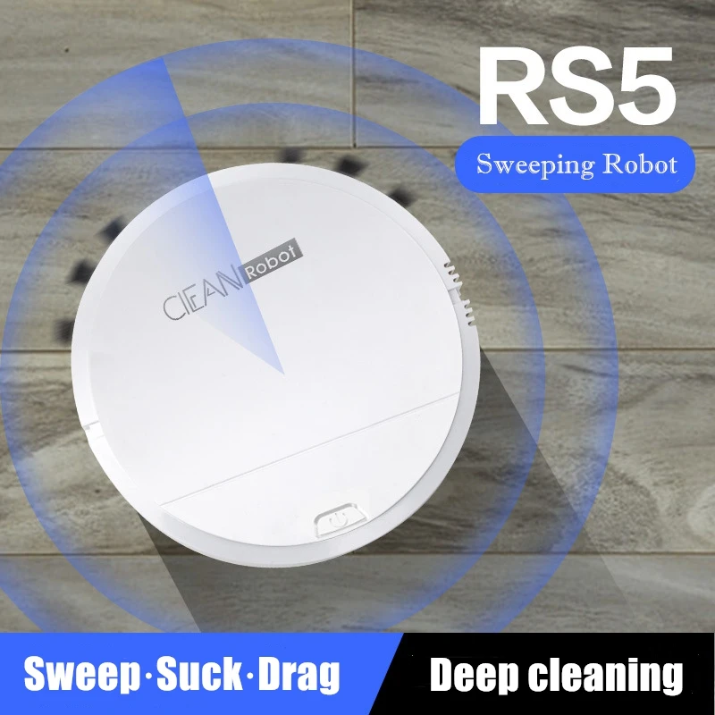 

HOT-Rechargeable Smart Robot Vaccumm Cleaner 3 in 1 USB Auto Smart Sweeping Dry Wet Mop Strong Suction Sweeper