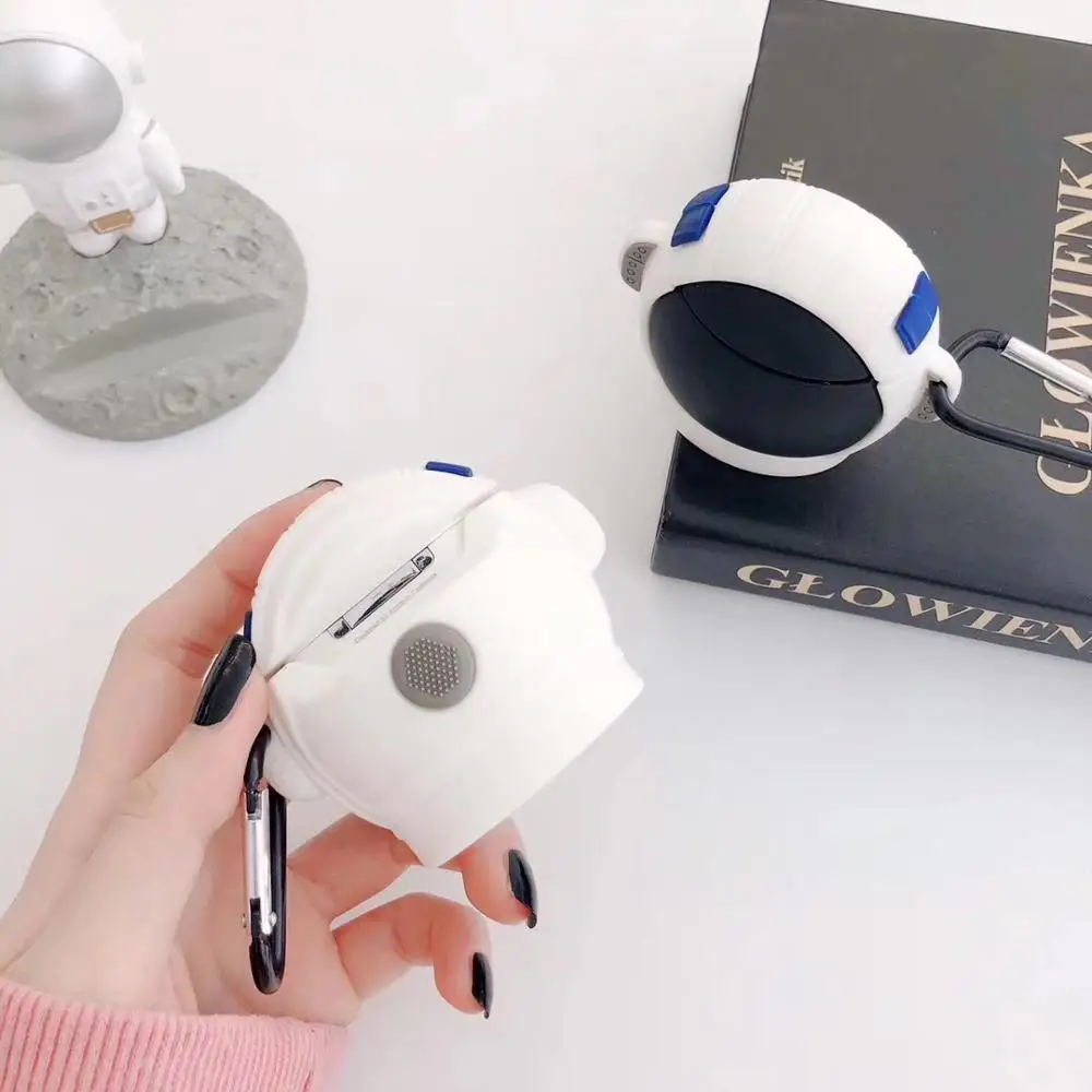 Астронавт беспроводные bluetooth наушники чехол для Apple AirPods силиконовые Чехлы Airpods 1/2