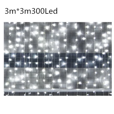 3mX3m300Led White Рождественские украшения занавески гирлянды новогодний декор рождественские украшения для дома Kerst Decoratie Arbol De Navidad - Цвет: 3mX3m300Led White