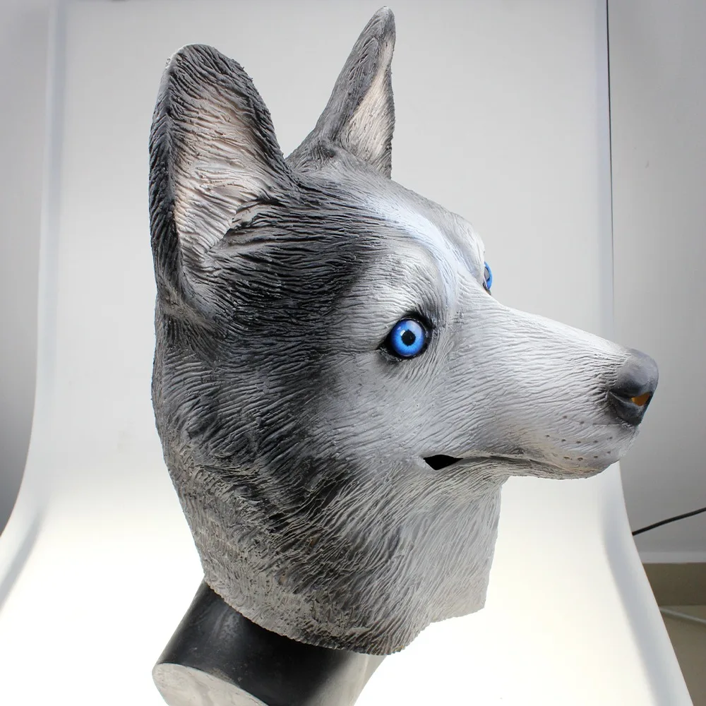 Латексная Маска на всю голову в виде животного Костюм Волка для собаки нарядное