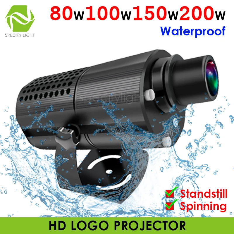 Наружный 80 Вт 100 150 200 Водонепроницаемый Gobo проектор HD COB светодиодный статический