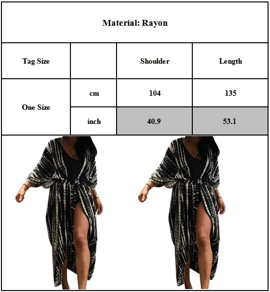 Womens Tie Dye Striped Half Sleeve Lace Up Cardigan Beach Baggy Sunscreen Robe