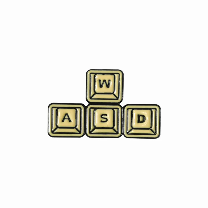 Эмалированная заколка для клавиатуры WASD 1 шт. броши игр значок на джинсовую