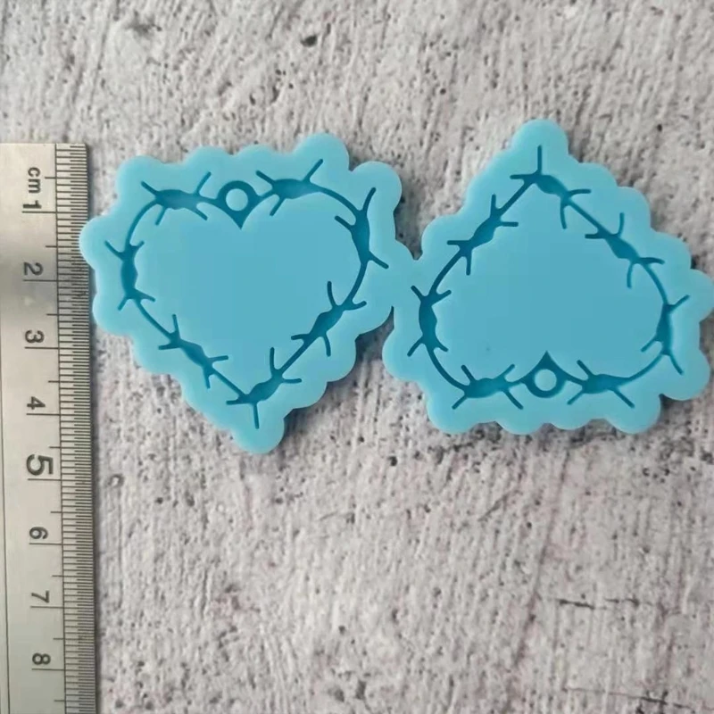 

Epoxy Resin Mold Heart Earrings Pendant Silicone Mould DIY Crafts Jewelry Casting Tools M17