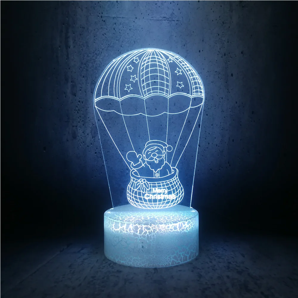 Рождественская серия Санта Клаус 3D USB Светодиодная лампа Настольный ночной