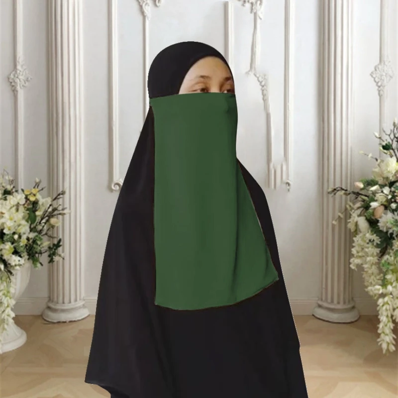 Исламский хиджабы для женщин вуаль Niqab маска лица Паранджа арабских однослойный