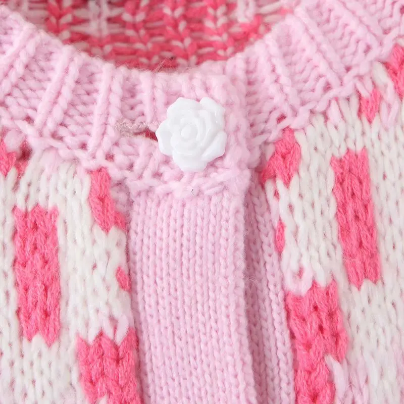 women cardigans winter knitted coat 2019 new fashion flower single button elegant pink thick knitwear femme warm chic sweaters |